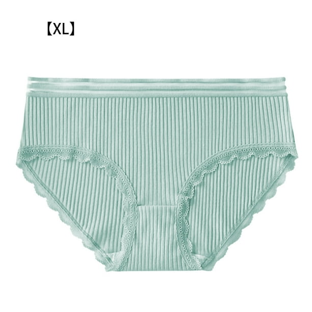 Random color Women Lace Panties Breathable Pure Cotton Brief Plus Size Underwear